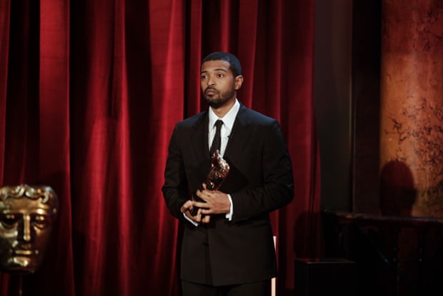 Noel Clarke accepting his Bafta for Outstanding British Contribution to Cinema on 10 April