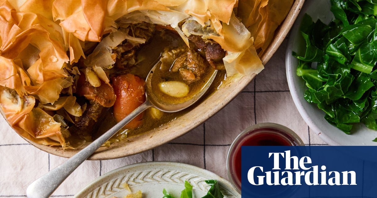 Moroccan lamb filo pie and rhubarb panna cotta: Thomasina Miers’ Sunday best recipes