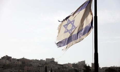 An Israel flag flies near a Jewish settlement in Hebron West Bank Palestinian Territories. Israel is refusing to issue visas to Human Rights watch, accusing the NGO of having a ‘hostile’ agenda in its reporting of human rights violations. 