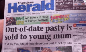 A Folkestone Herald front page report in 2011.