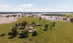 Flood waters surround a property near Marsden Park, Australia