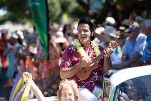 The Elvis street parade on the main street in Parkes