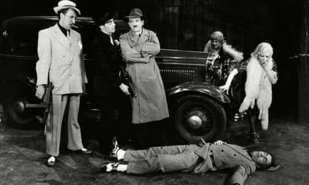 Benjamin, left, with Leonard Rossiter, standing third from left, in The Resistible Rise of Arturo Ui in 1969.