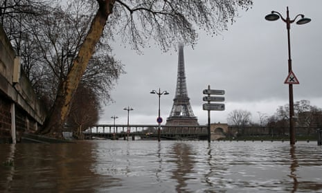 The Champ de Mars metro station near the Eiffel Tower has been closed by flooding.