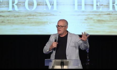 Screenshots of Scott Morrison as key speaker in Encounter City Church’s 50th anniversary