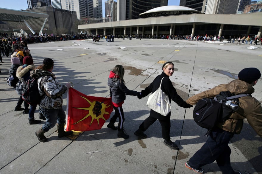 Supporters of the hereditary leaders attend a rally in Toronto.