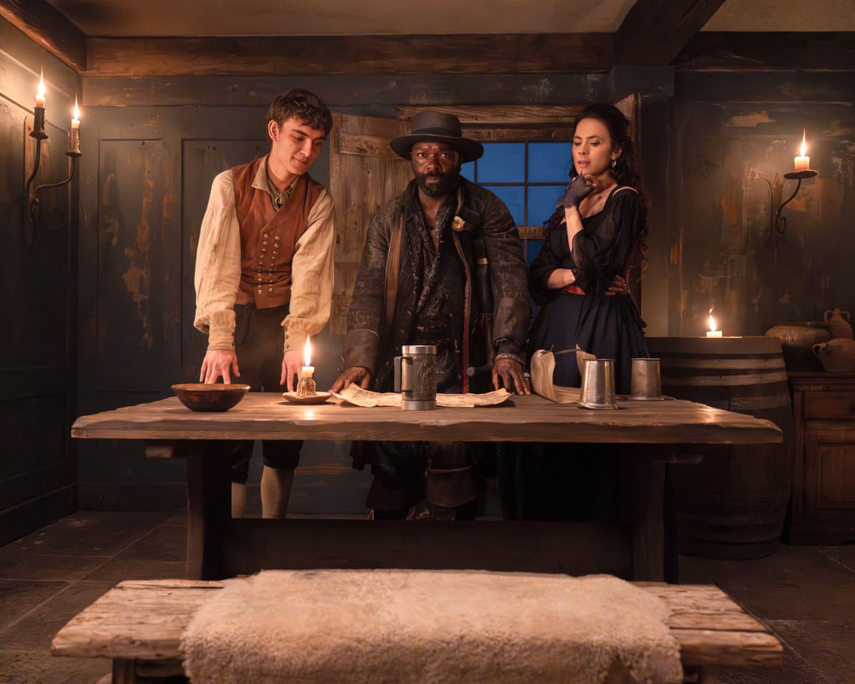 Treasure Island cast: Tom Sweet, David Oyelowo and Hayley Atwell Tom Sweet as Jim Hawkins, David Oyelowo as Long John Silver and Hayley Atwell as Bess Hawkins in the 2026 Treasure Island adaptation