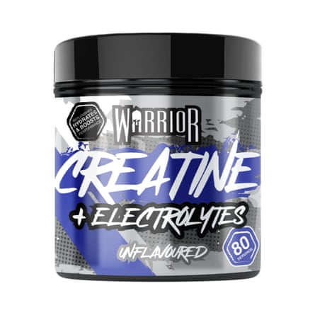 A pot of Warrior Creatine Plus Electrolyte powder.