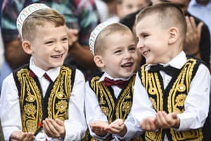 Pristina, Kosovo
Young boys take part in the prayers at the Sulltan Mehmet Fatih mosque