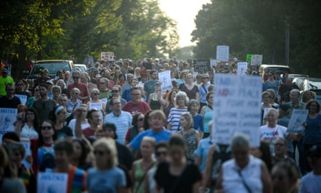 Hundreds march from the site of Justine Damond’s shooting in Minneapolis, Minnesota on 20 July 2017.