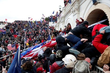  Pro-Trump protesters storm into the U.S. Capitol during clashes with police, during a rally to contest the certification of the 2020 U.S. presidential election results by the U.S. Congress, in Washington, U.S, January 6, 2021.