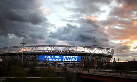 West Ham light up the London Stadium to thank the NHS and other key workers.