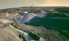 A former opencast coal mine at East Chevington, near Druridge Bay, in the 1990s