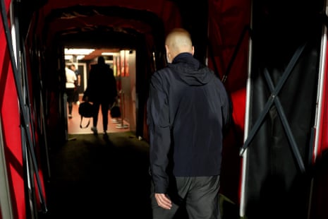 Pep Guardiola leaves the pitch at Bournemouth