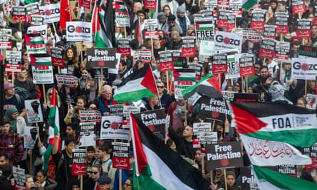 A march in London organised by the Palestine Solidarity Campaign