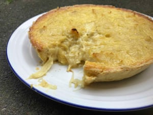 Felicity Cloake’s perfect french onion tart. Simon Hopkinson’s version is amazingly gooey, achieved with double cream and four egg yolks.