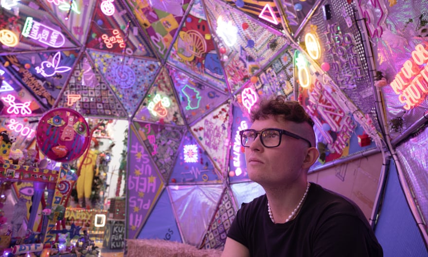 Yor is pictured inside his installation at ACCA.