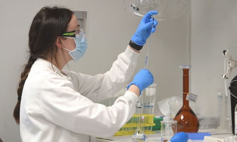A chemist works at AstraZeneca’s headquarters in Sydney, Australia.