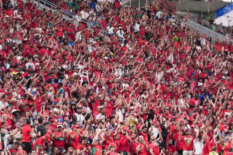 Fans of Morocco cheer during a FIFA Men's World Cup 2026