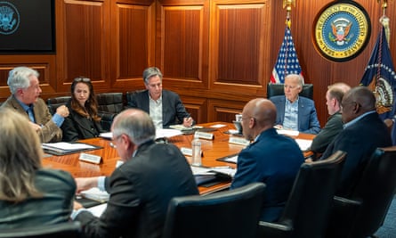 Joe Biden in a meeting with his national security team