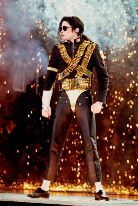 Michael Jackson performing on stage in 1992
