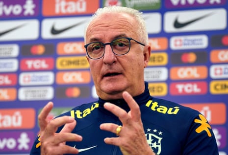 Dorival Júnior at a press conference after being unveiled as the new coach of Brazil in January 2024