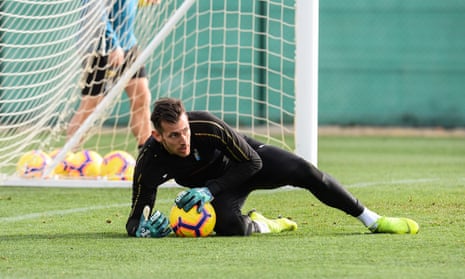 Martin Dubravka during warm-weather training in Spain.