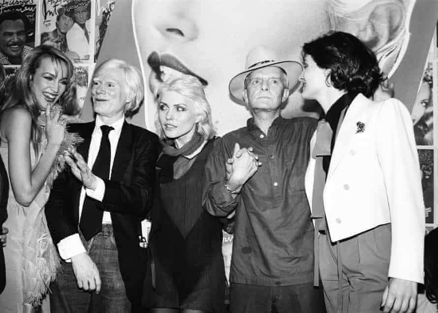Social whirl … from left, Jerry Hall, Andy Warhol, Debbie Harry, Capote and Paloma Picasso, at Studio 54 in 1979.