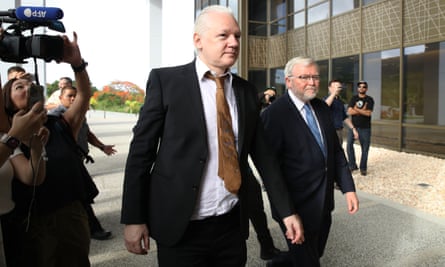 Julian Assange and Kevin Rudd in Saipan