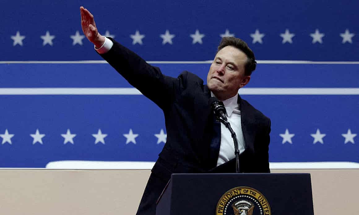 Elon Musk appears to give fascist-style salute after Trump inauguration.