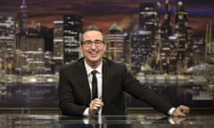 This image released by HBO shows John Oliver, host of "Last Week Tonight with John Oliver." Oliver said Sunday that he'd achieved all he'd wanted for the show by having an Australian animal hospital's special ward to treat a chlamydia outbreak among koalas named for him. He said, "goodbye, forever, everyone," as stagehands broke up his set around him. That inspired a wave of social media posts among fans wondering if he was serious. (Eric Liebowitz/HBO via AP)