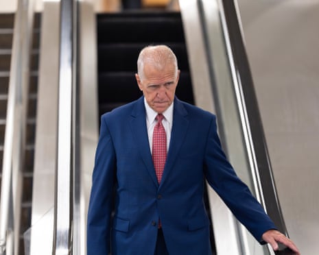 Thom Tillis coming down an escalator
