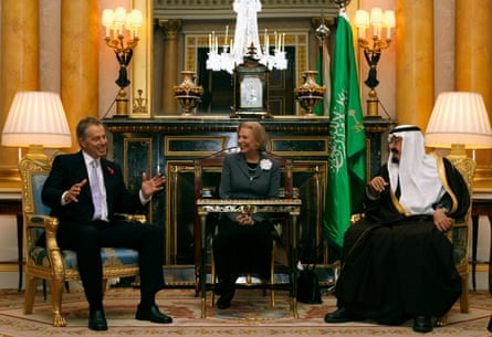 Tony Blair and Saudi Arabia’s King Abdullah at a meeting at Buckingham Palace in London in 2007.