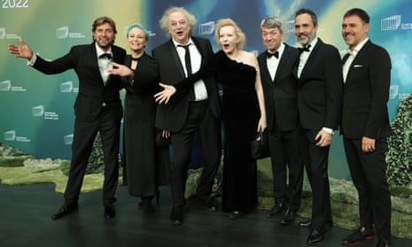 Ruben Östlund, Vicki Berlin, Zlatko Burić, Sunnyi Melles, Philippe Bober, Erik Hemmendorff and a guest at the European film awards.