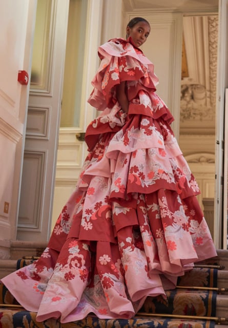 A model in one Valentino’s gowns in Paris this week.