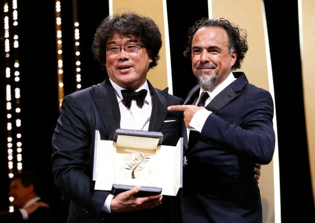 Bong Joon-ho, Palme d’Or winner, next to Alejandro González Iñárritu.