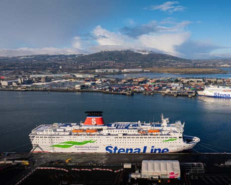 An aerial view of Belfast harbour