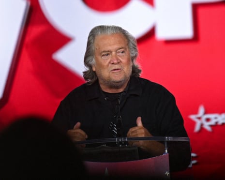 Steve Bannon speaks at the Conservative Political Action Conference (CPAC) in Grapevine, Texas, 27 March 2026.
