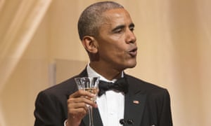 Barack Obama offers a toast to Italian Prime Minister Matteo Renzi at the state dinner on the South Lawn of the White House on Tuesday.