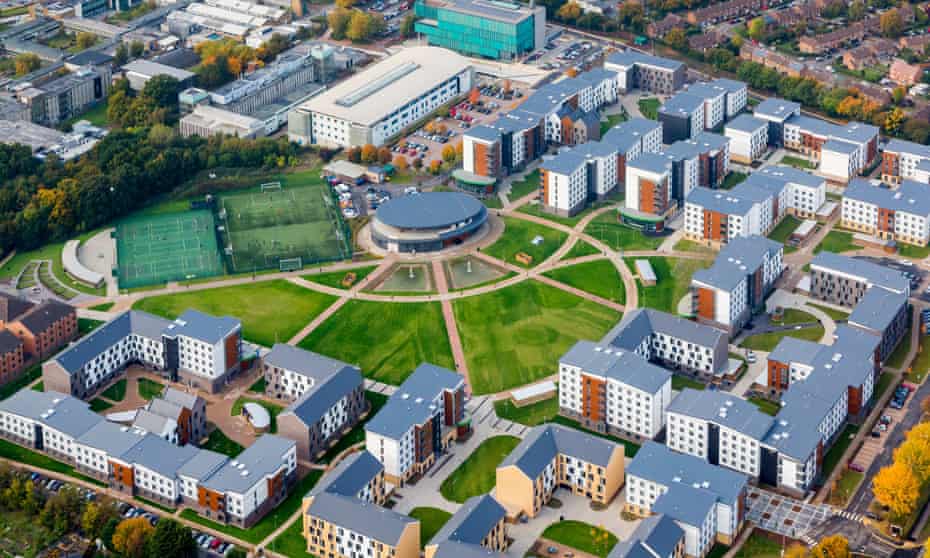 An aerial view of the University of Hertfordshire College lane Campus.
