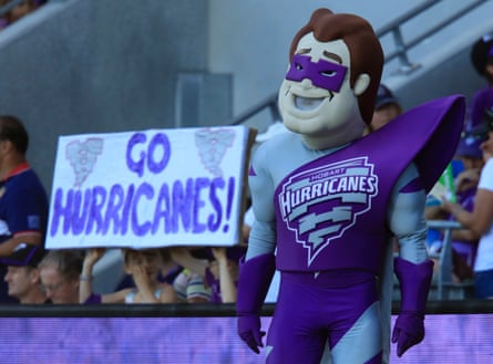 Hobart Hurricanes mascot at a BBL T20 at Blundstone Arena in Hobart