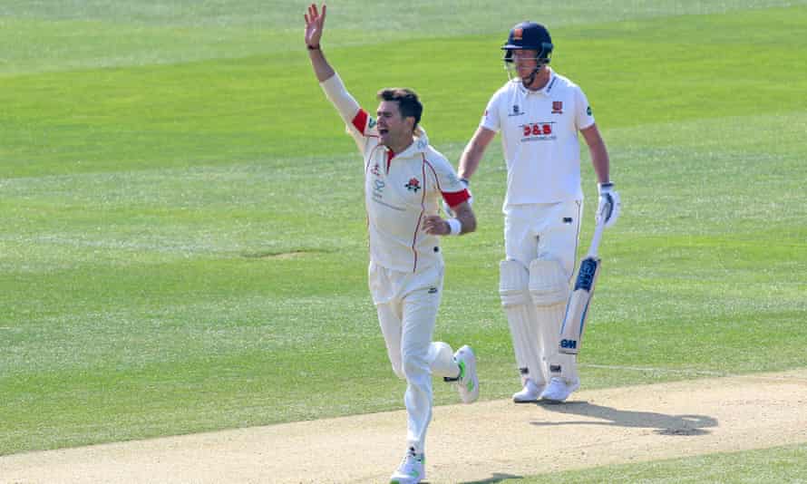Jimmy Anderson, pictured in action for Lancashire against Essex last April