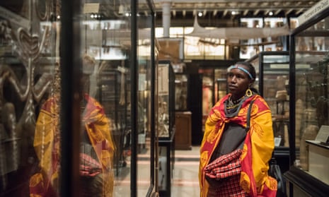 Decolonisation … a Maasai tribesperson visits Oxford University’s Pitt Rivers Museum.