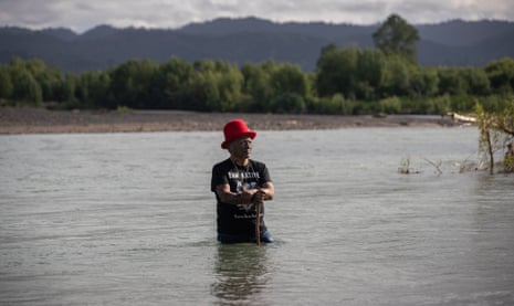 Iti photographed in waters of the Whakatāne River near his home.