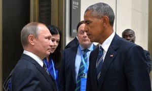 Vladimir Putin and Barack Obama meet on the sidelines of the G20 summit, where the US president reportedly told his Russian counterpart he ‘better stop or else’.