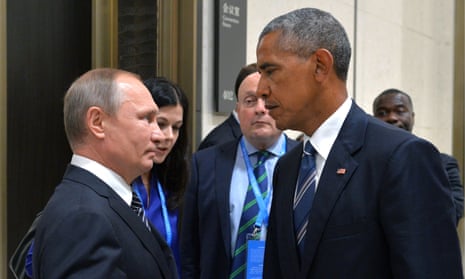 Vladimir Putin and Barack Obama meet on the sidelines of the G20 summit, where the US president reportedly told his Russian counterpart he ‘better stop or else’. 