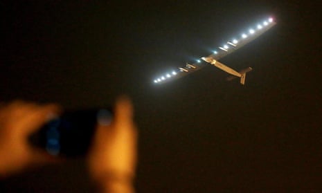 Solar Impulse 2 takes off from Nanjing Airport, China.