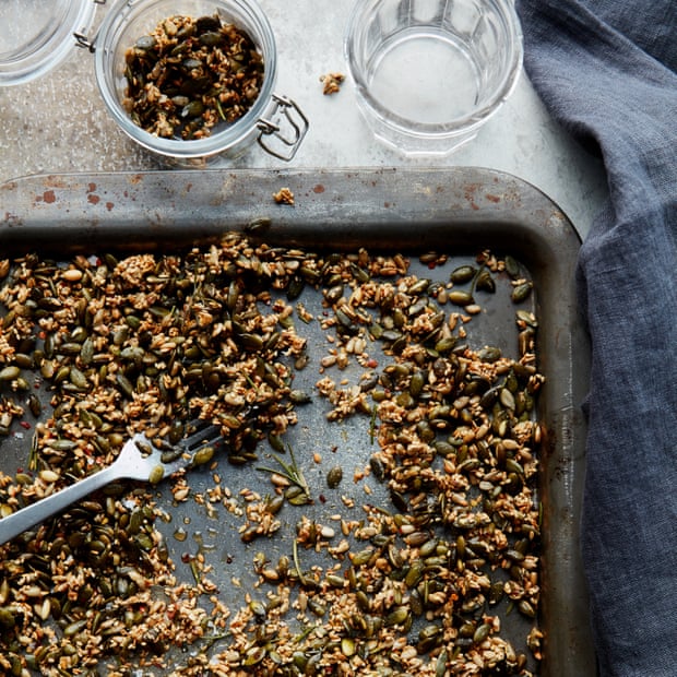 Anna Jones’ maple, chilli and rosemary snacking seeds.