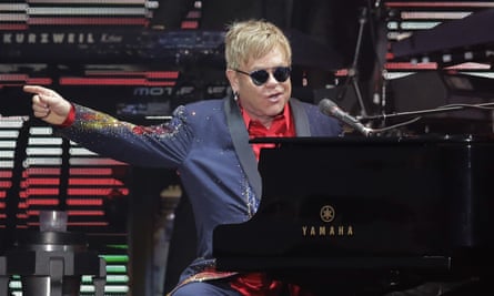 Sir Elton John on stage in Texas, October 2015.