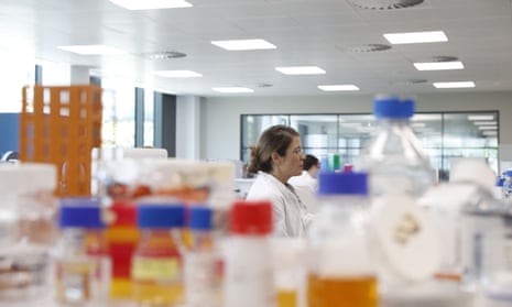 Inside the laboratory of British pharmatech Exscientia at Oxford Science Park in Oxford.